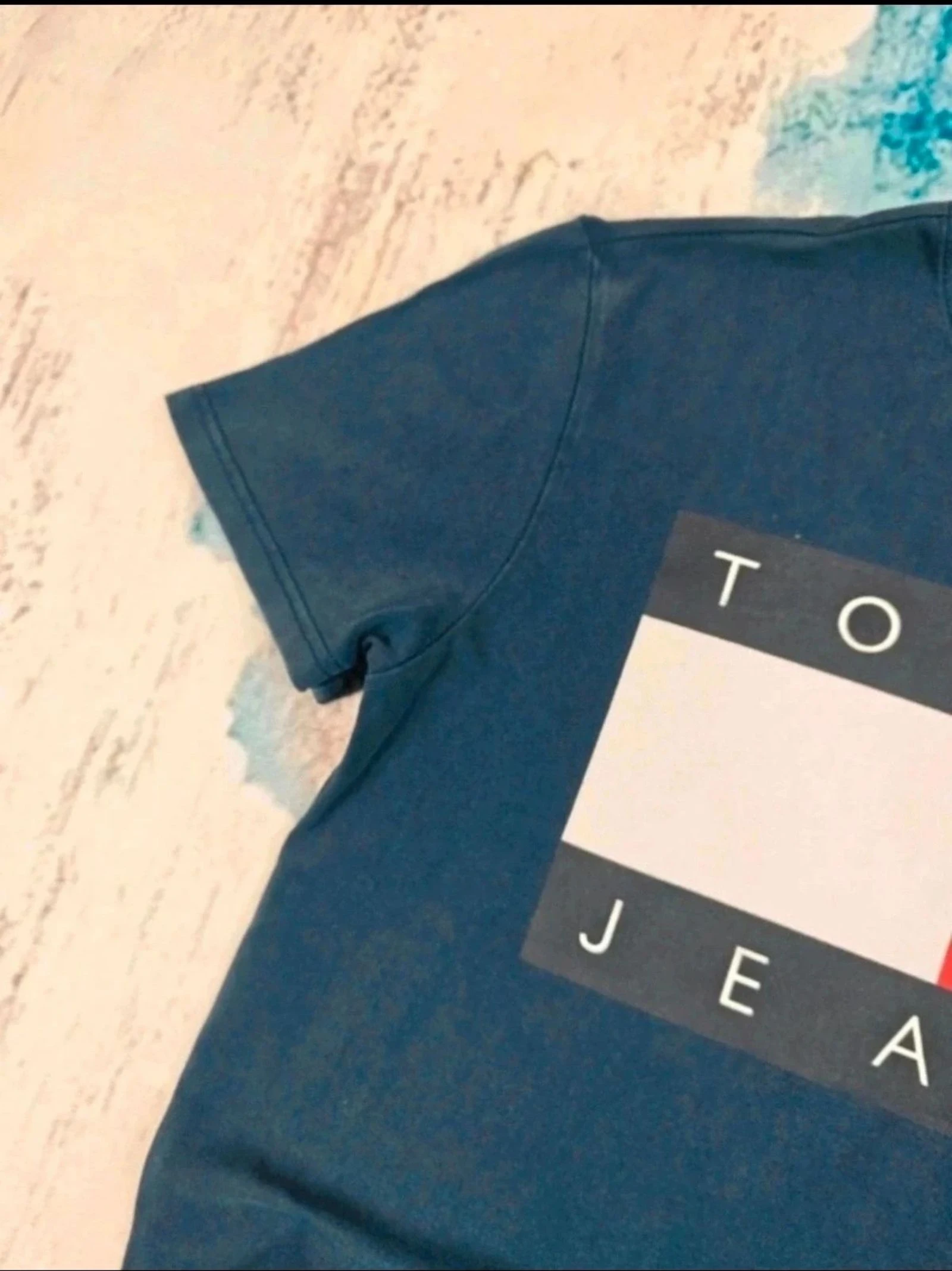 Tommy Hilfiger Tommy Jeans Logo T-Shirt Flag Graphic Streetwear Retro Vintage y2k old moneyNavy Blue – photo 6